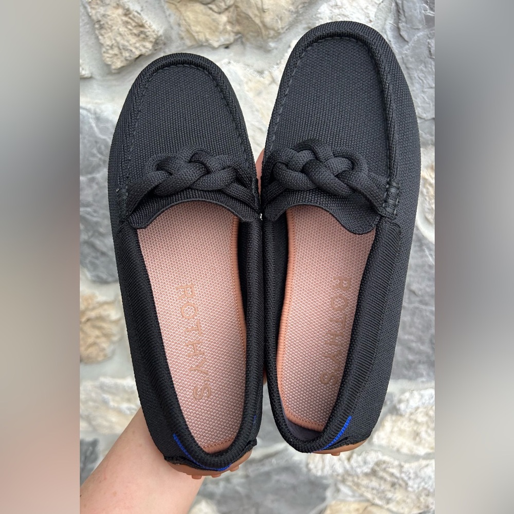 ***SOLD*** Rothy's The Braid Driver Black Loafers Womens Everyday Career Wear - Picture 9 of 11